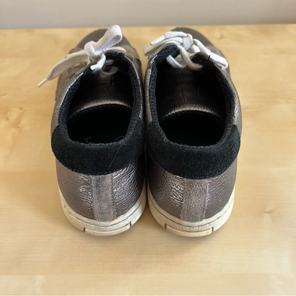The Shoe Box charcoal silver metallic Leather Sneakers - Picture 4 of 8